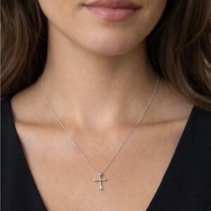Tiffany & Co. Elsa Peretti Teardrop Cross Pendant Necklace 925 Sterling Silver